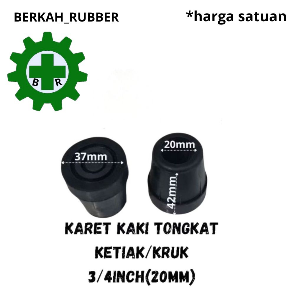 KARET KAKI TONGKAT 3/4 (20MM) KARET KAKI TONGKAT KRUK / KETIAK