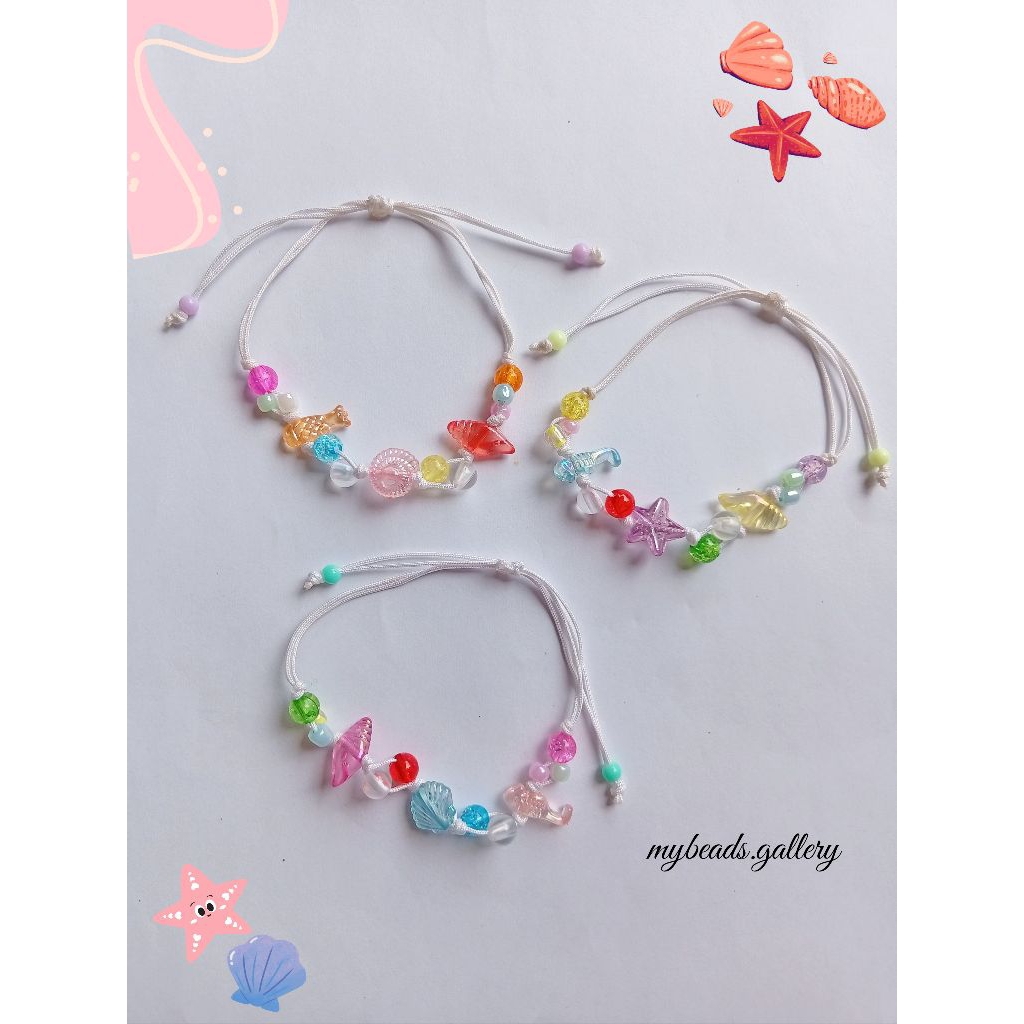 (Random) Gelang Manik Bintang Laut/ Gelang Manik Tali Serut Bintang Laut