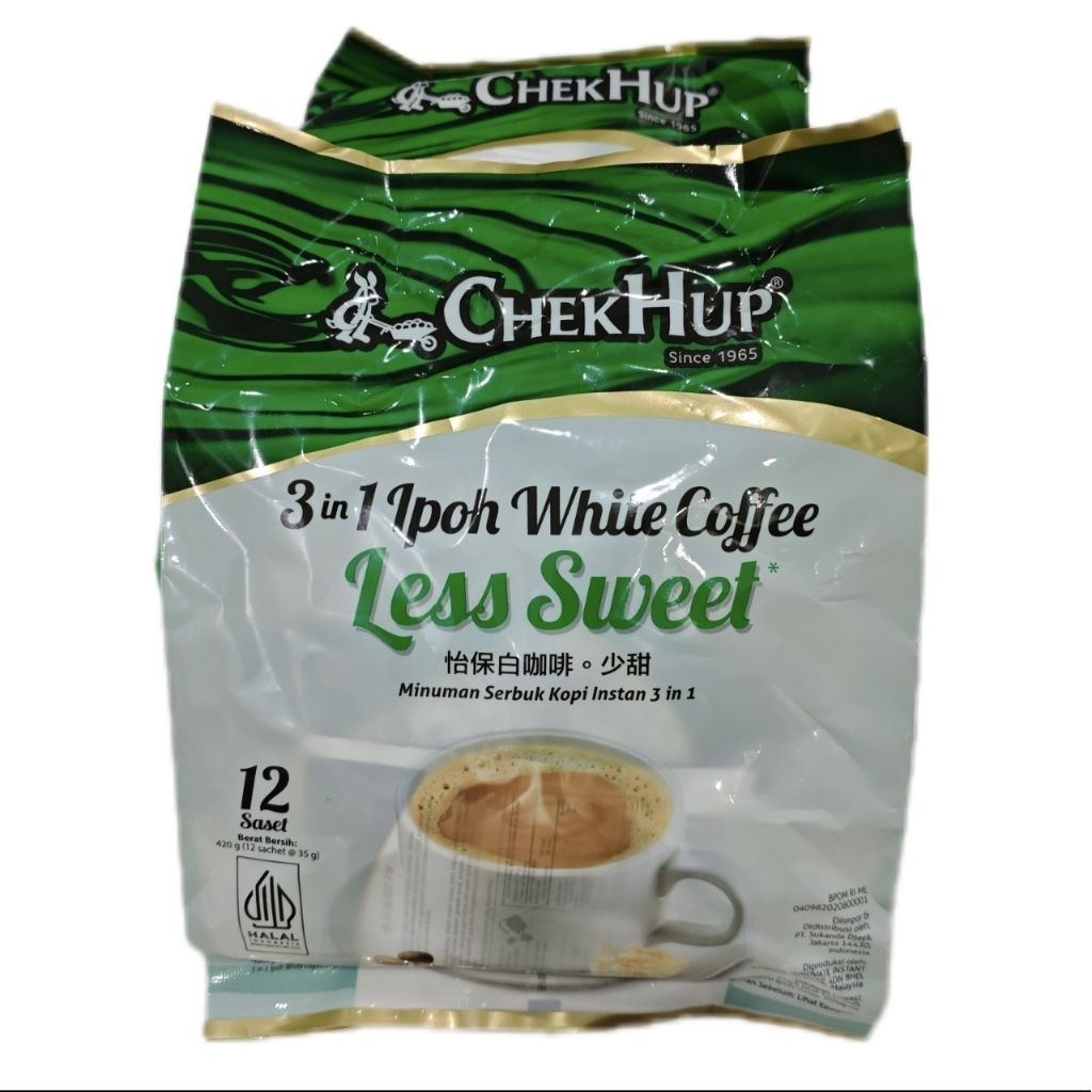 Chek Hup 3in1 Ipoh White Coffee Less Sugar 12s / Chek Hup Ipoh White Coffee Less Sugar 12s