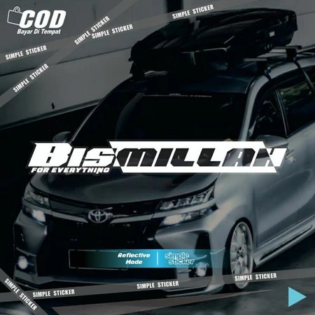 Sticker bismillah stiker kaca mobil keren stiker variasi kaca mobil bismillah