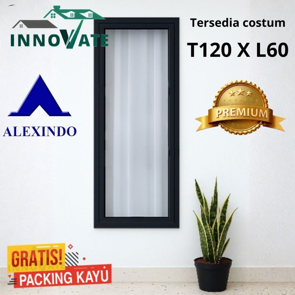 jendela aluminium alexindo 120x60