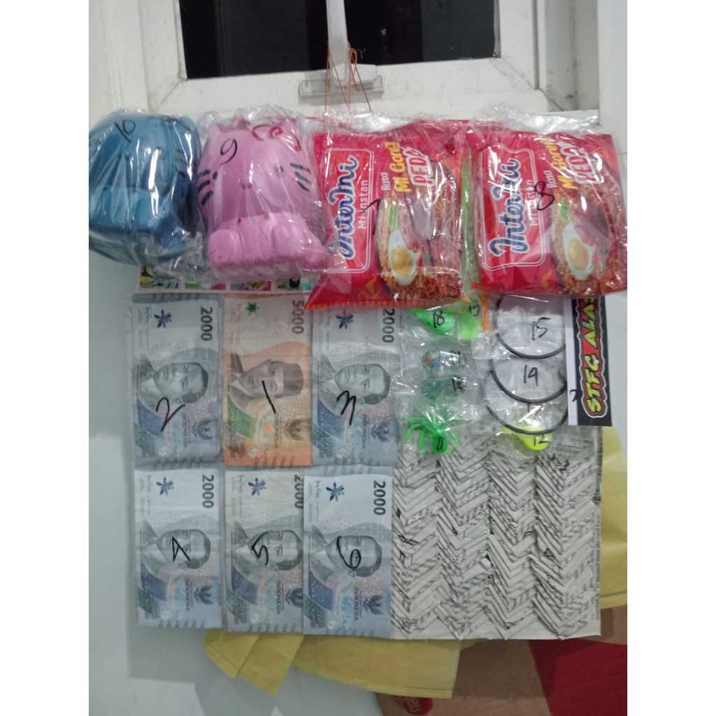 cabutan lotre Balon berhadiah menarik isi 100pcs, hadiah utama semua no zonkk