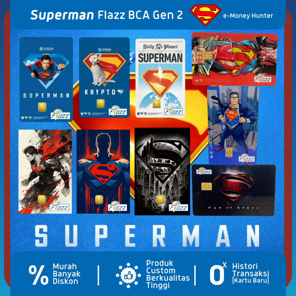 SUPERMAN Flazz BCA Gen 2 Original Custom Limited Edition NFC