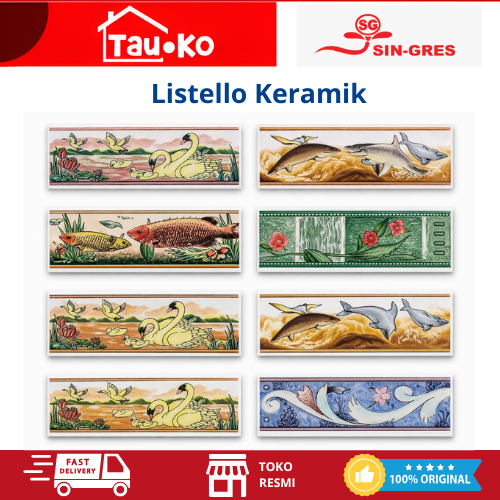 Listello Keramik Dinding 7 x 20 cm List Keramik Import Border Dinding