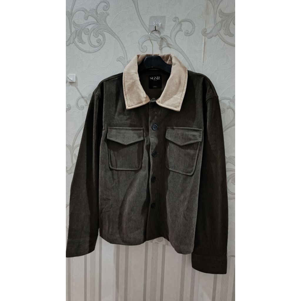SIGNORE ESSENTIALS CORDUROY TRUCKER BUTTON WORK JACKET