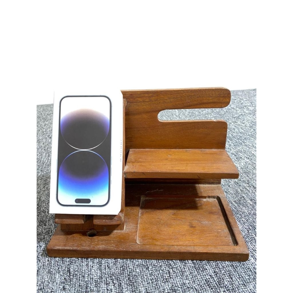 STAND HP KAYU | DUDUKAN HP KAYU | TEMPAT CAS HP