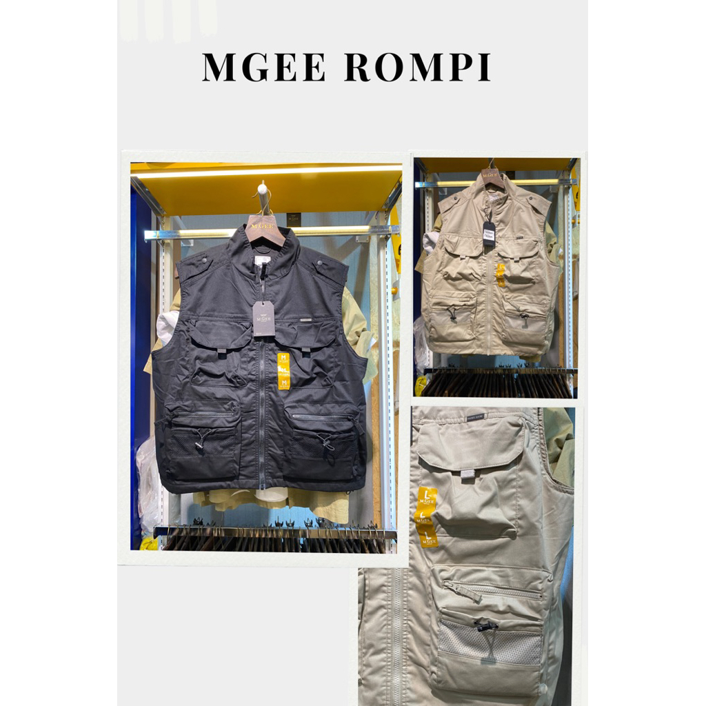 MGEE Vest Rompi Pria Bahan Katun Original MGEE Walter CKPR 013 Black & Sand