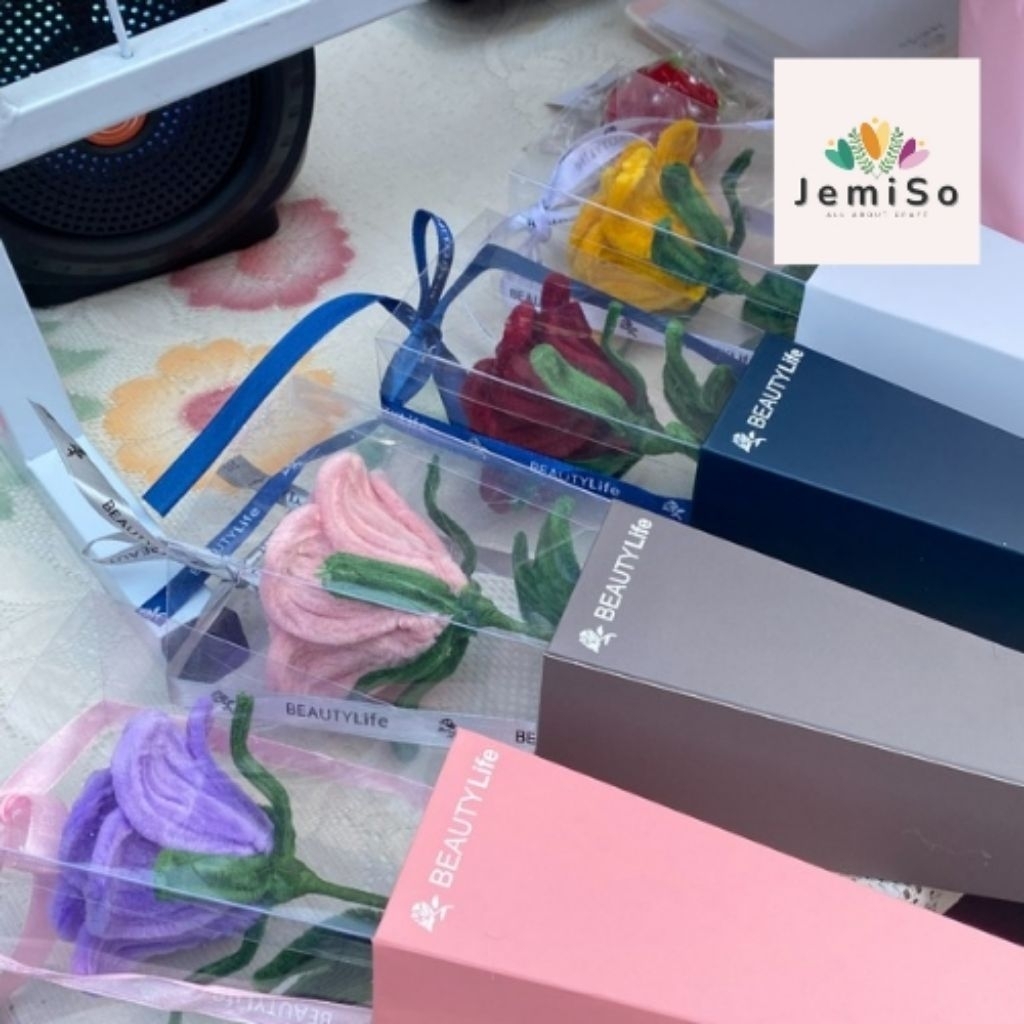 Single Buket Mika Mawar-| Buket Mawar Kawat Bulu