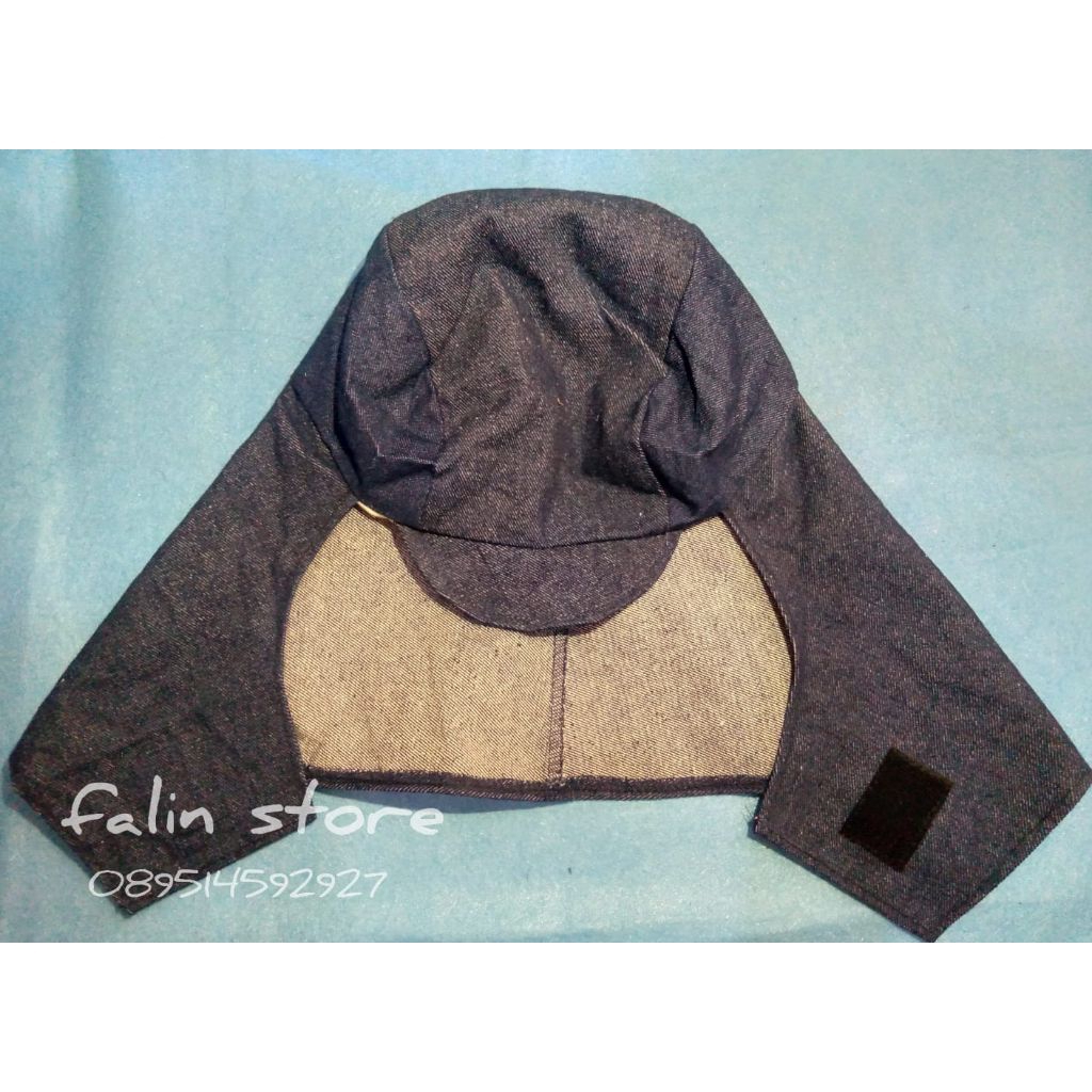 Topi Welder/Topi Welding/Topi Las/Topi Jepang/Kerepus Las Safety Welder Bahan Jeans Tebal