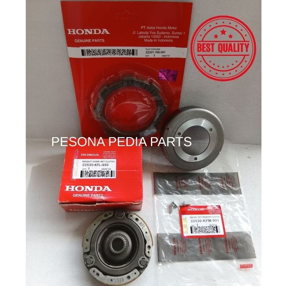 Paket Mangkok Ganda Kopling + Kampas Kopling + Kampas Ganda Assy (KFL/KFM) Honda Supra Fit New Legen