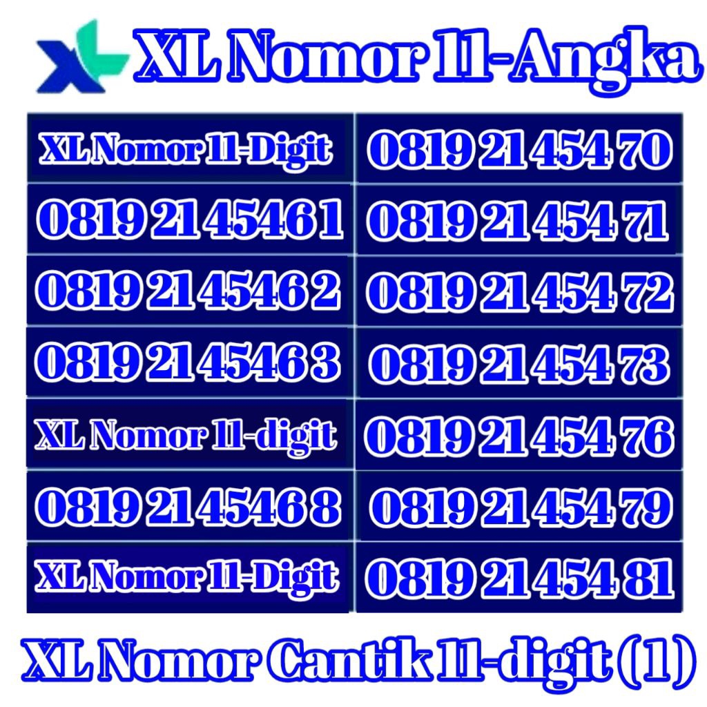 promo perdana Xl nomor cantik 11 Digit(Cek Deskripsi)