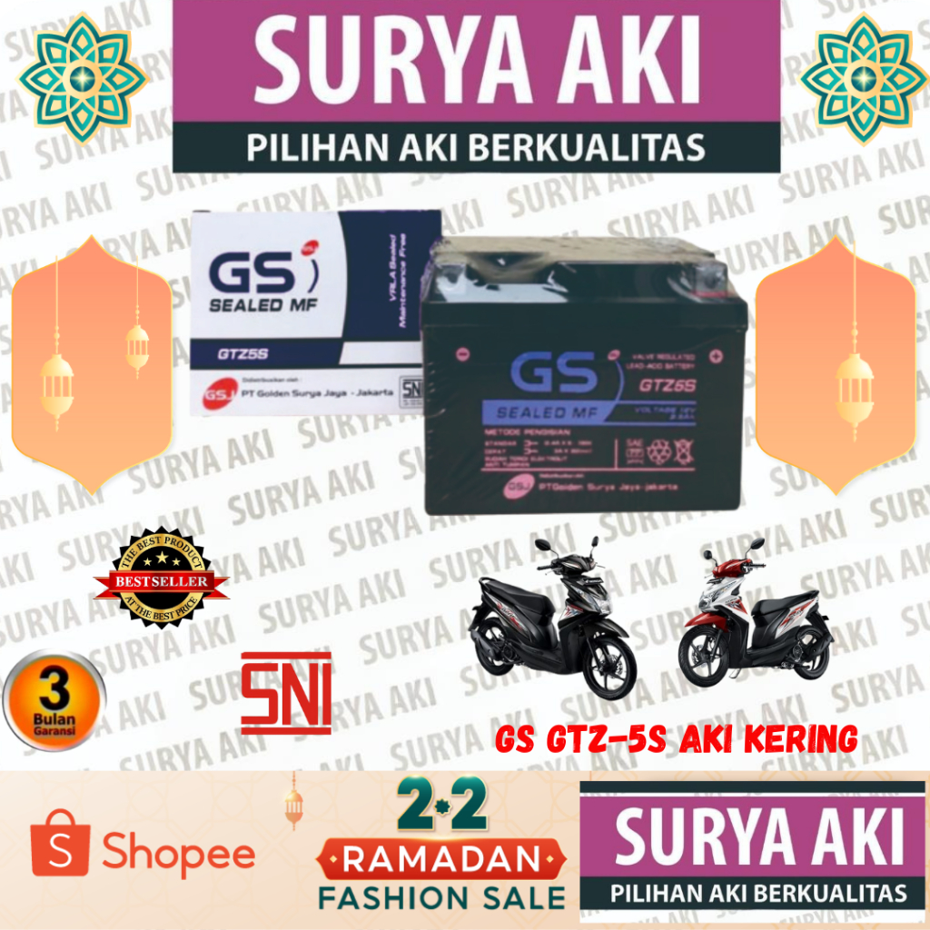 AKI MOTOR GRAND SONIC GTZ5S AKI 5A 12V AKI MOTOR VIXION VARIO 110 REVO CRF 150L BEAT POP BEAT F1