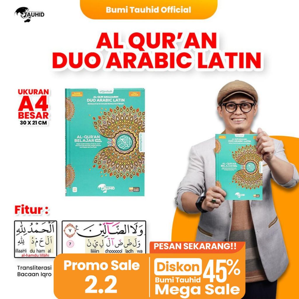 Al Quran Belajar untuk pemula Al Quranulkarim Duo Arabic Latin A4 Alquran latin dan terjemahan