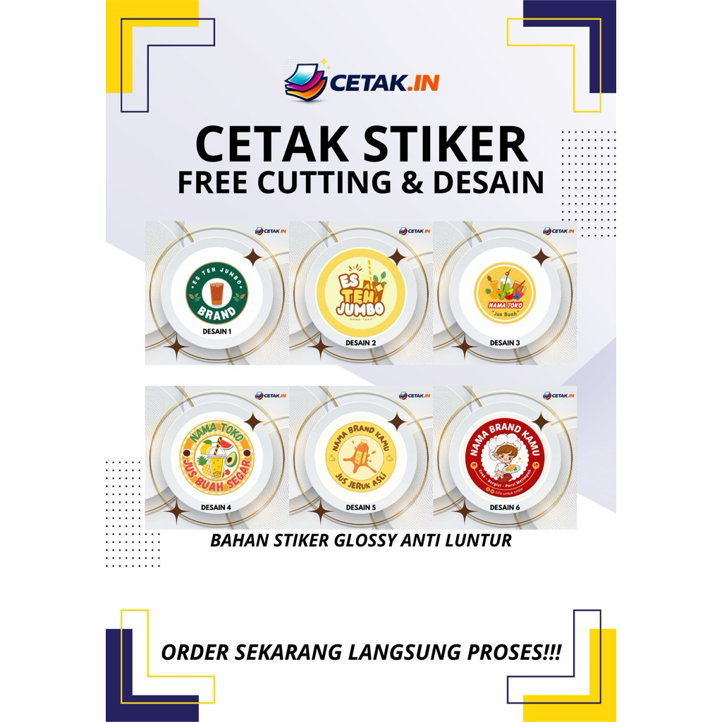 Sticker Logo Minuman,Makanan UMKM Potongan Bulat