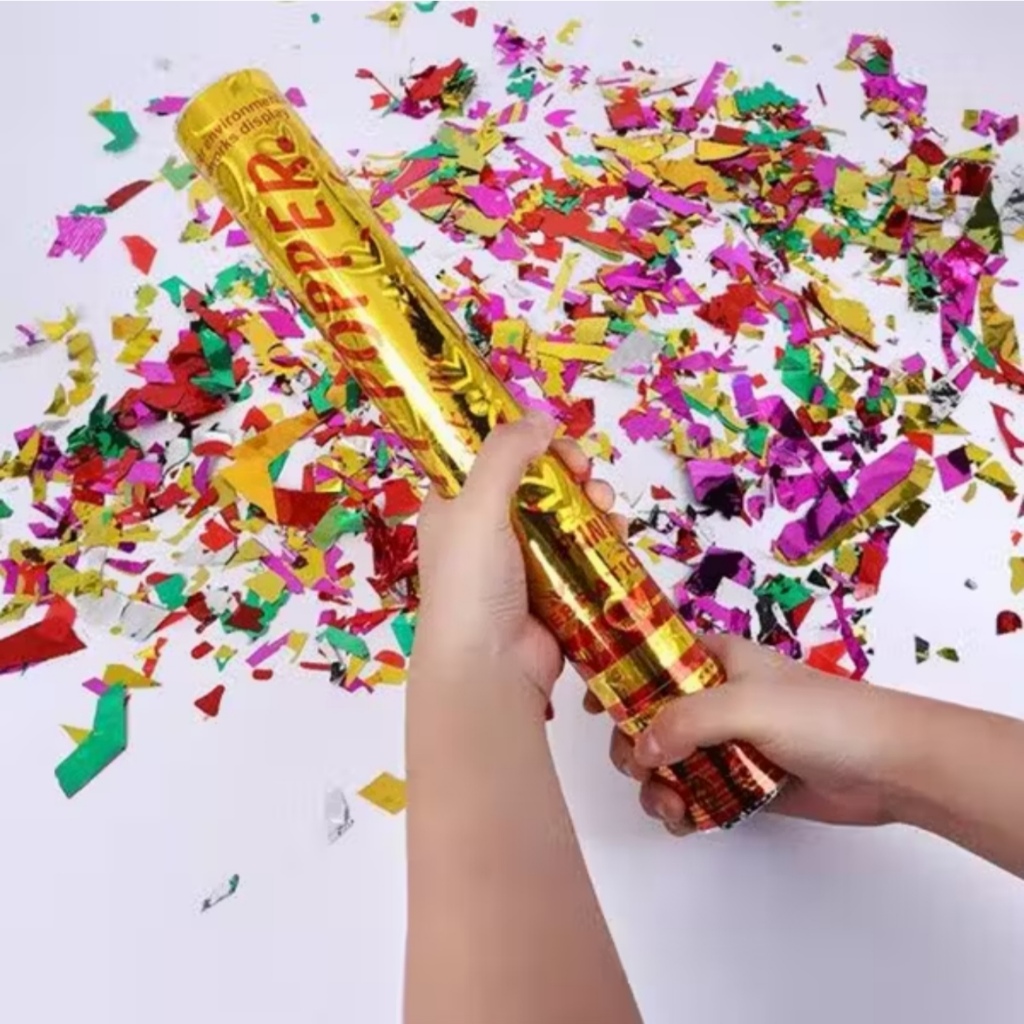 Popper Party Ulang Tahun 60cm Confetti Pesta Pernikahan 40cm Petasan Pesta Semburan Warna Warni 30cm