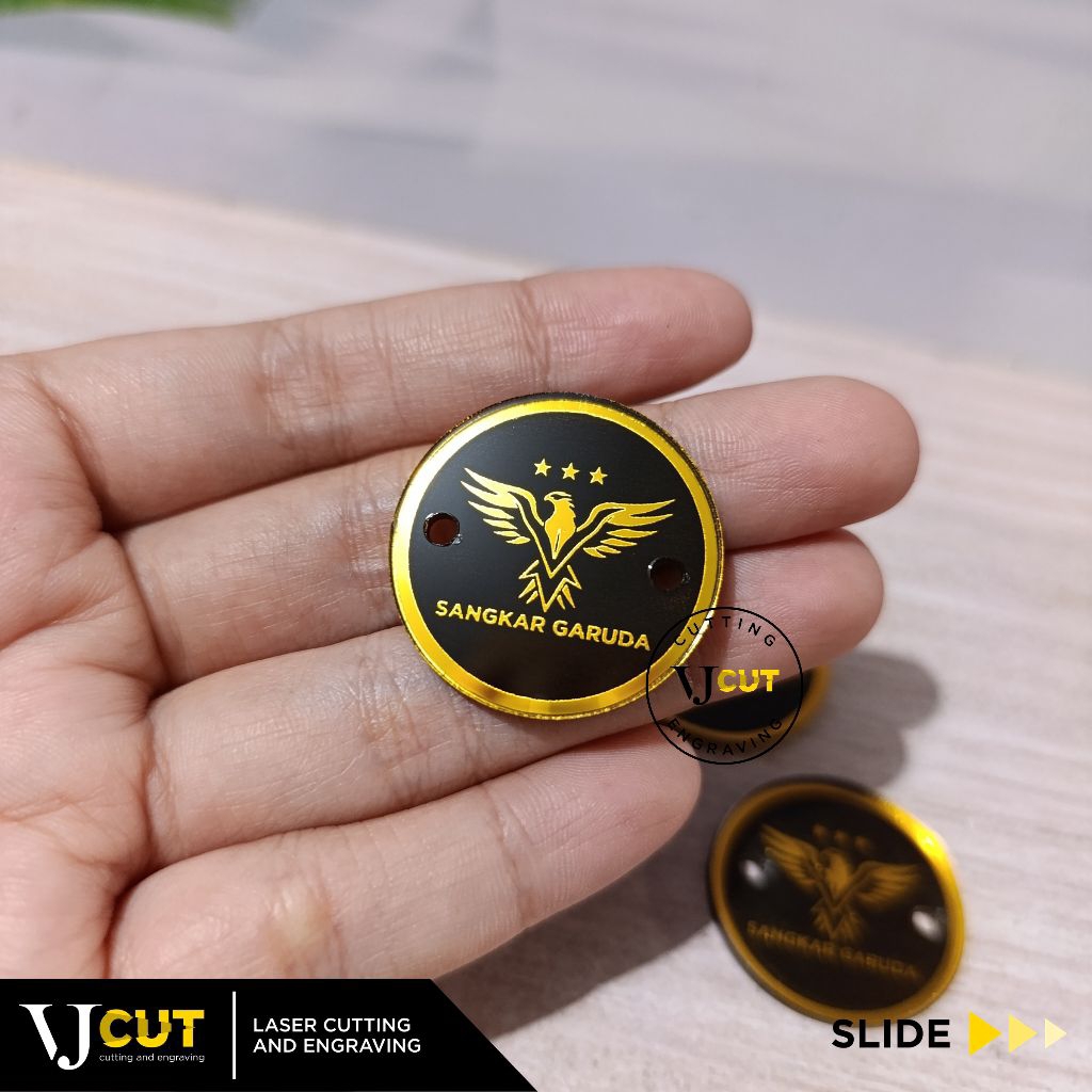 Emblem Akrilik Bulat | Label Sangkar burung Bulat | Emblem Logo Custom - VJCUT