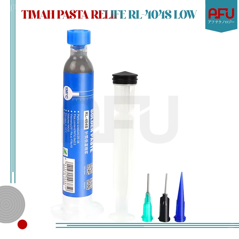 TIMAH CAIR RELIFE  RL-404S (10CC) 138'C LOW TEMP PASTA SOLDER / Timah Pasta 138
