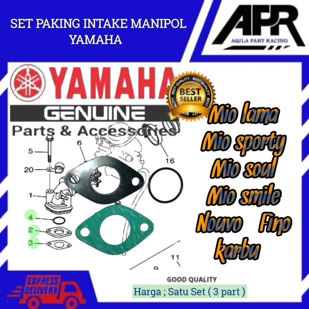 Paket Paking Intake Mio Lama,Mio Sporty,Mio Soul,Mio Smile,Nouvo, Fino Karbu