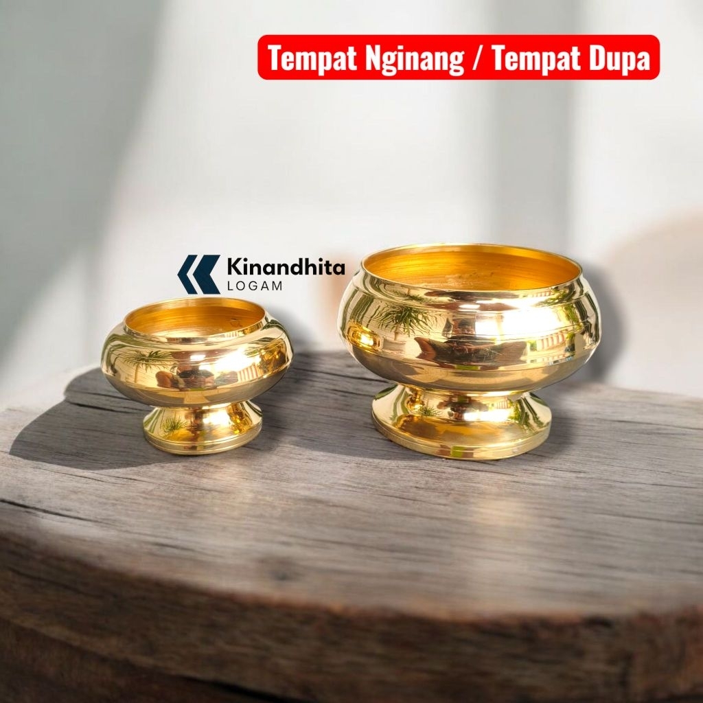 Tempat Nginang / Tempat Dupa Kuningan Ukuran Kecil Dan Besar