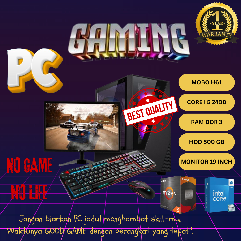 PC GAMING CORE I5 MURAH VGA 2GB RAM 8GB HDD 500 GB PAKET FULLSET