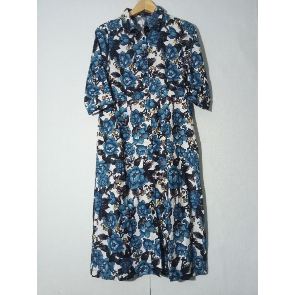 Eprise - Dress Bunga Linen Midi Size S