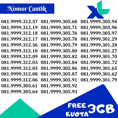 NOMOR CANTIK XL SERI 9999.312