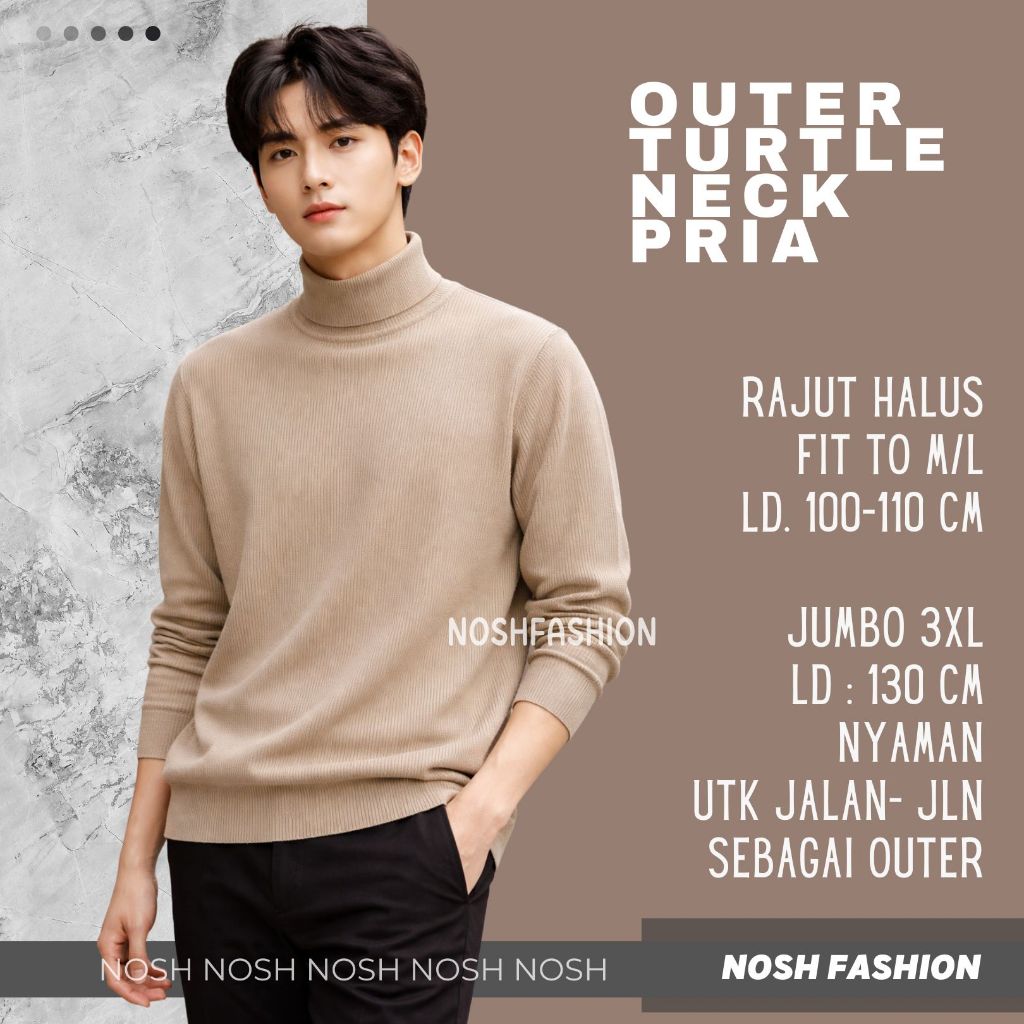 Sweater Rajut pria korea Turtleneck Pria Rajut Murah / Knitting Sweater Turtle neck Leher Tinggi Vin