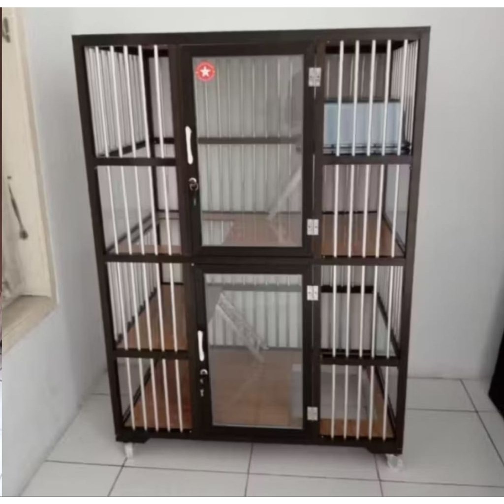 kandang kucing alumunium 2kamar