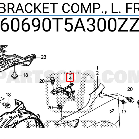 bracket bemper depan jazz gk5 2014-2018 original
