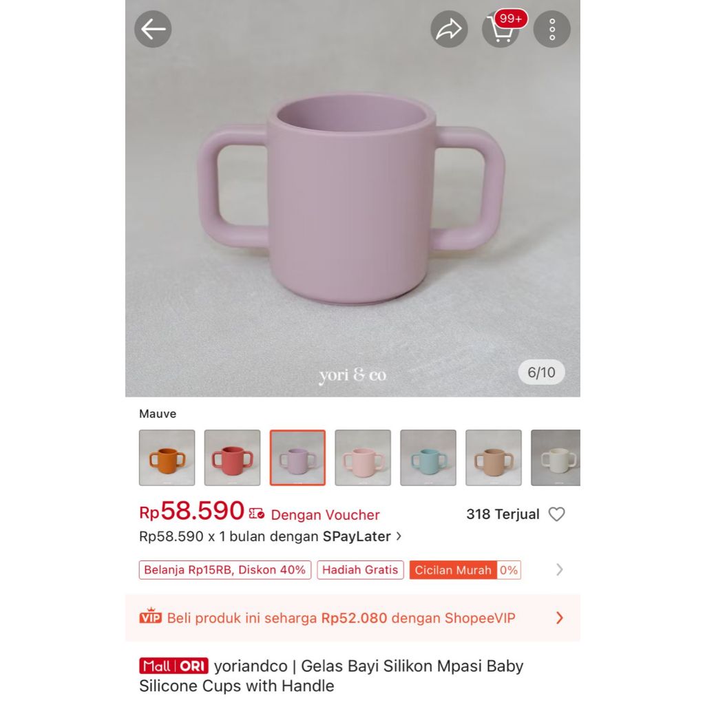 yoriandco | Gelas Bayi Silikon Mpasi Baby Silicone Cups with Handle - PRELOVED