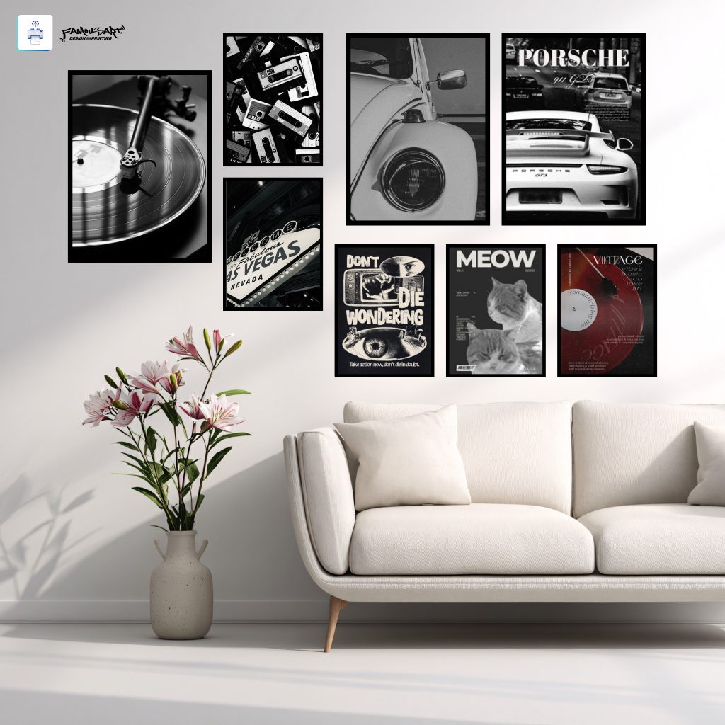 HIASAN DINDING POSTER AESTHETIC PAJANGAN DINDING CAFE DEKORASI DINDING KAMAR - VINTAGE