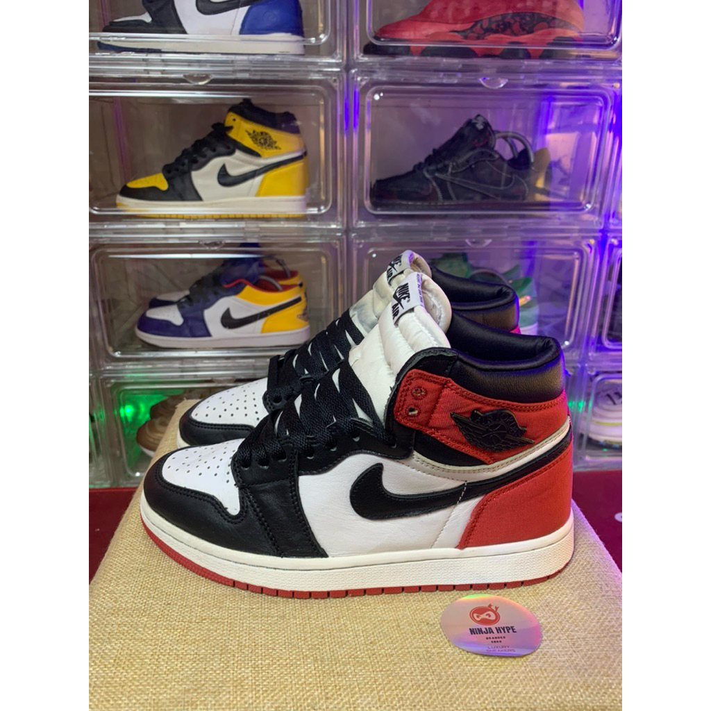 AIR JORDAN 1 HIGH SATIN BLACK TOE  , AIR JORDAN 1 HIGH , AJ 1 , SEPATU , SHOES , SNEAKERS