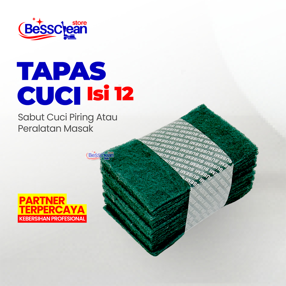 Sabut Hijau Susemi 12 Lembar – Tapas Pembersih Serbaguna untuk Dapur & Rumah