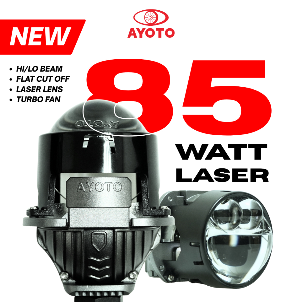 (LIVE) LAMPU LED AYOTO NEW UKURAN 2,5 INCH FLAT CUT OFF 55W, 60W, 65W, 75W, 85W LASER HI/LO BILED BL