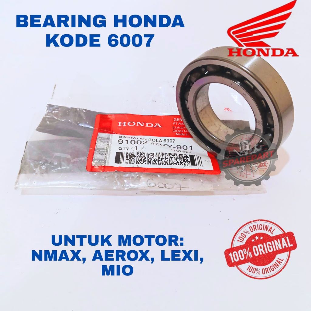 BEARING HONDA ORIGINAL KODE 6007 BEAT, BEARING HONDA BEAT, SCOPY, SPACY, VARIO
