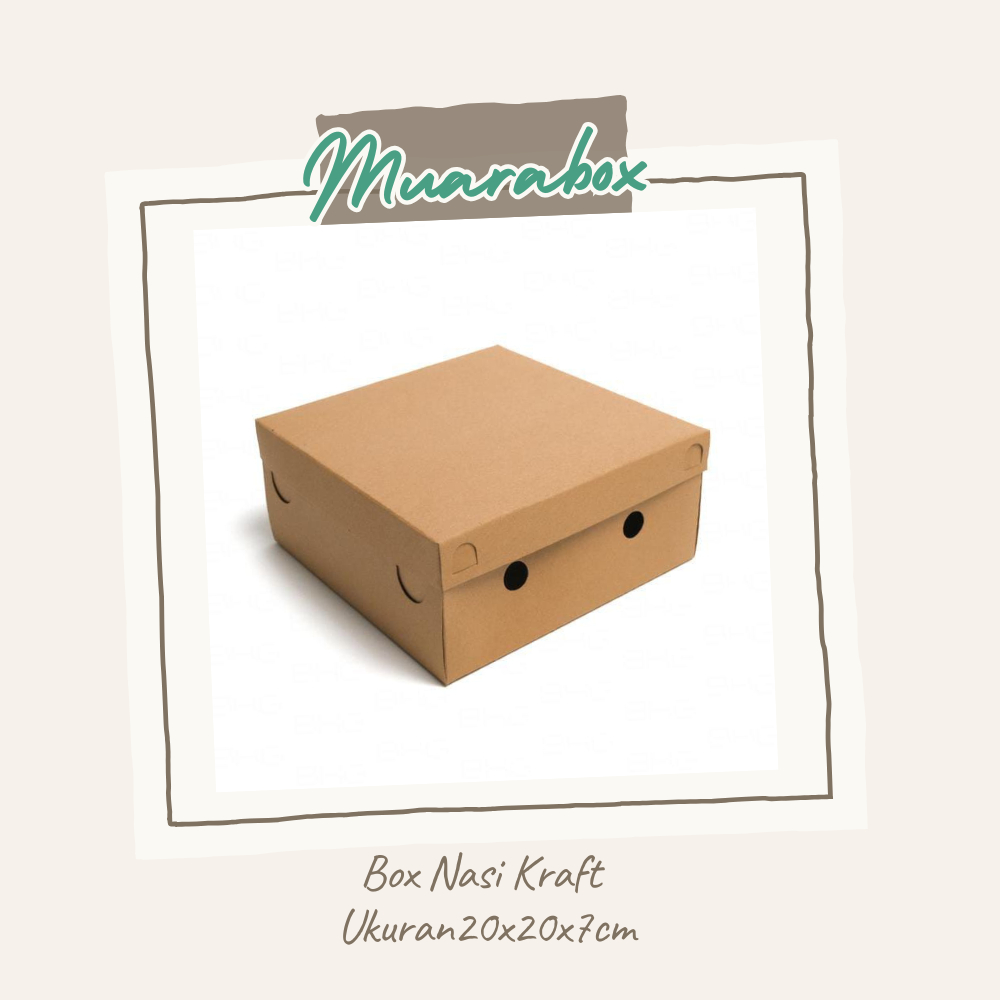 Dus KRAFT Kotak Nasi Coklat Besek 20x20x7 cm