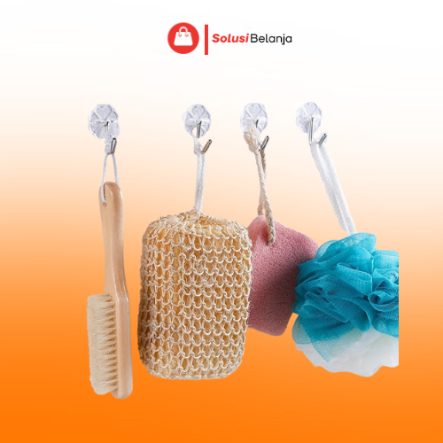 SolusiBelanja_jkt HL0058 Gantungan Hook Tempel Steaker Transparan Magic Cantolan Baju Murah Y4180