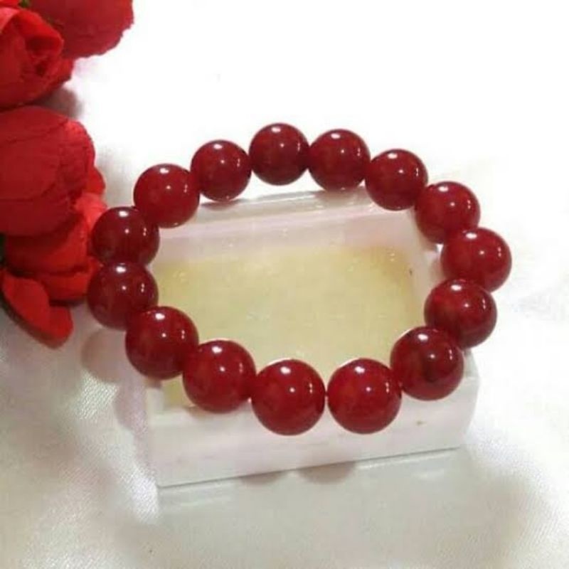 Gelang Giok Merah Keberuntungan Pria Wanita