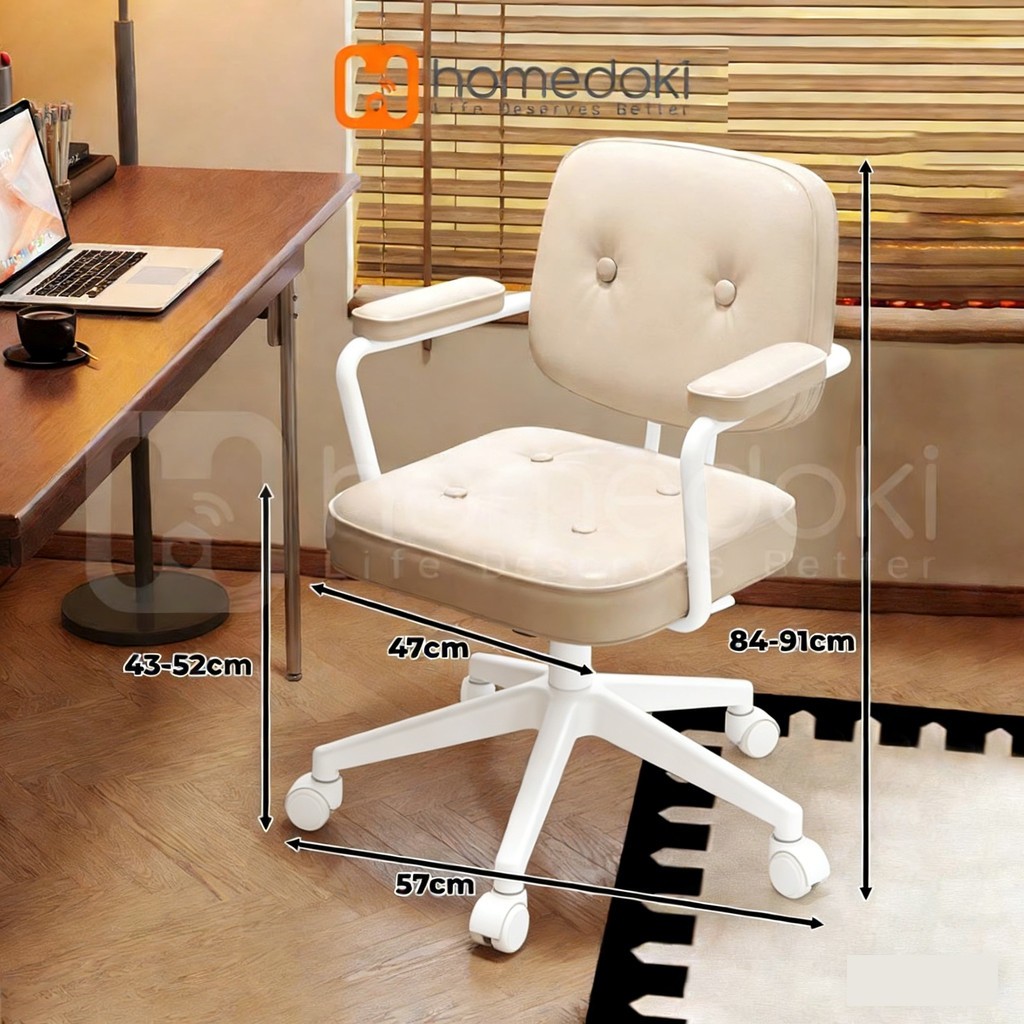 Homedoki Kursi Kantor/Kursi Kantor Empuk Nyaman/Kursi Kerja Kantor/Kursi Aesthetic