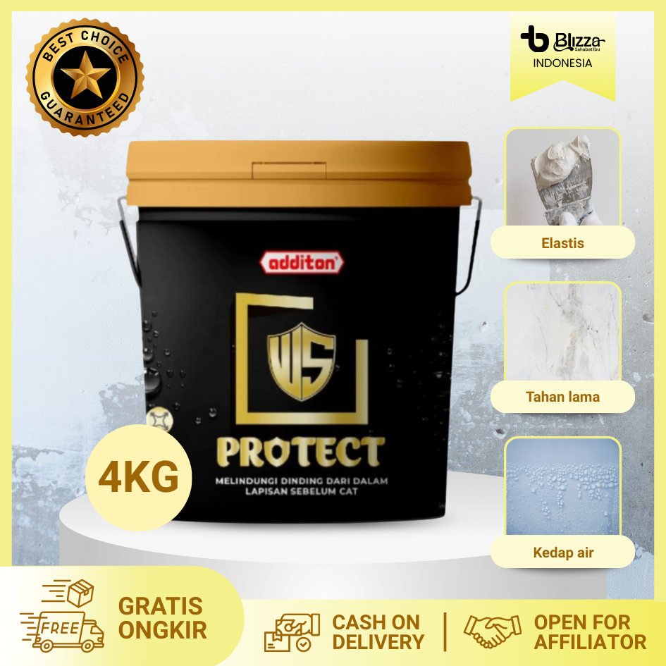 Additon Cat Anti Bocor Dasar Sebelum Pengecatan WS Protect  4KG Solusi Dinding Rembes Bocor