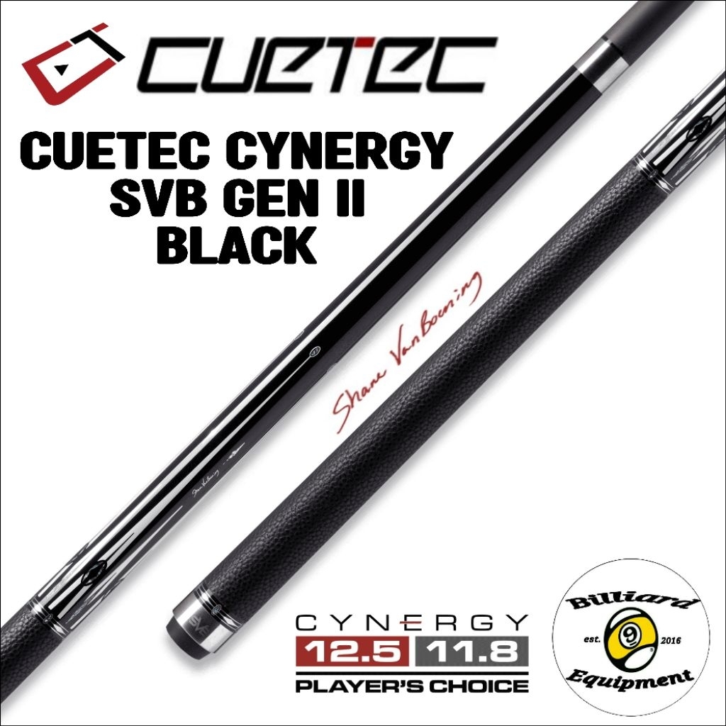 Cuetec Cynergy SVB Gen 2 Carbon - BLACK | Shane Van Boening Cue Billiard Carbon Gen II SVB