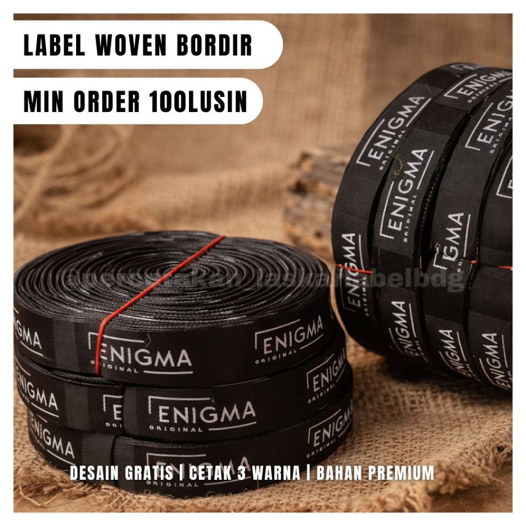 5x7 woven damask, label woven, label rajut, label tenun, label baju, label tas label kerudung, merek