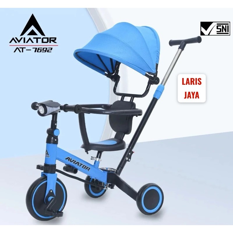 SEPEDA RODA TIGA TRICYCLE AVIATOR 7692 (7 IN 1) SEPEDA RODA TIGA KANOPI MUSIK AVIATOR TERBARU
