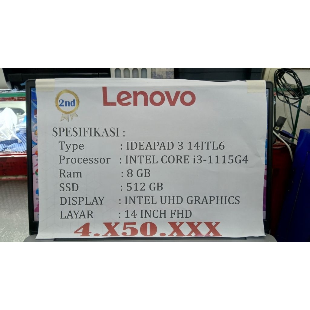 [PROMO RAMADHAN] LENOVO IDEAPAD SLIM 3 14ITL6 INTEL CORE i3-1115G4 8/512