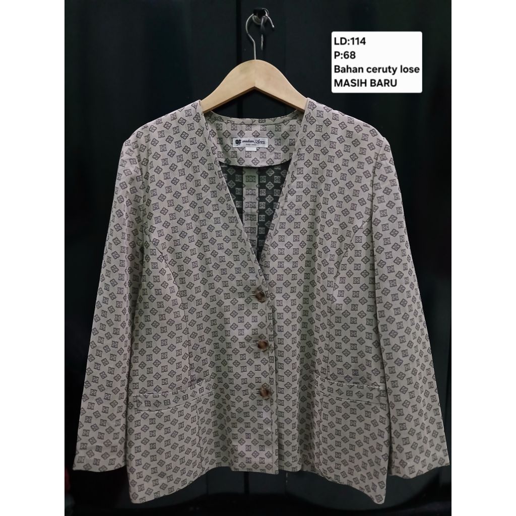 (COD)Atasan blazer kantor kerja wanita motif batik/etnik