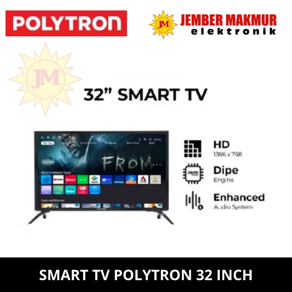 POLYTRON LED TV 32 INCH SMART TV POLYTRON 32CV1869