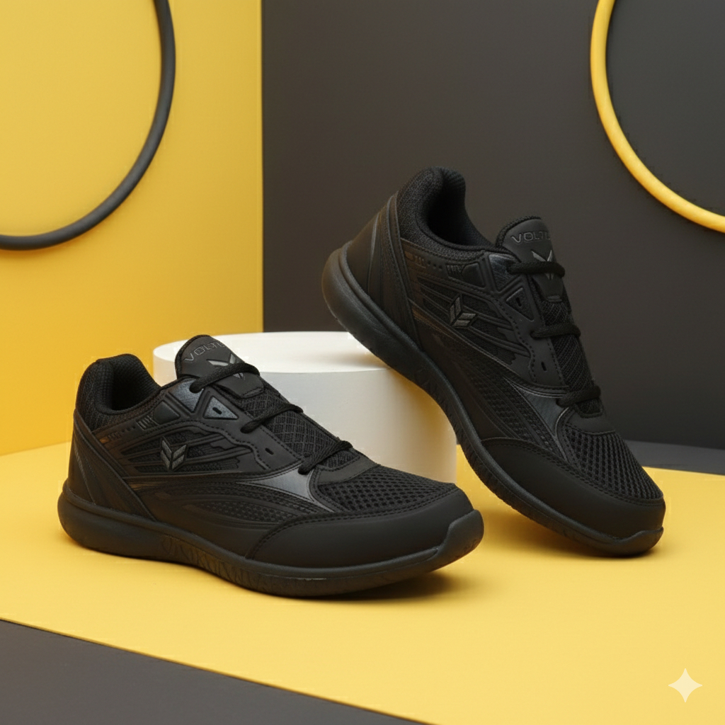 SEPATU SEKOLAH WARNA HITAM POLOS SEPATU OLAHRAGA VOLTUS ORI BAGUS SEPATU RINGAN MURAH BISA COD