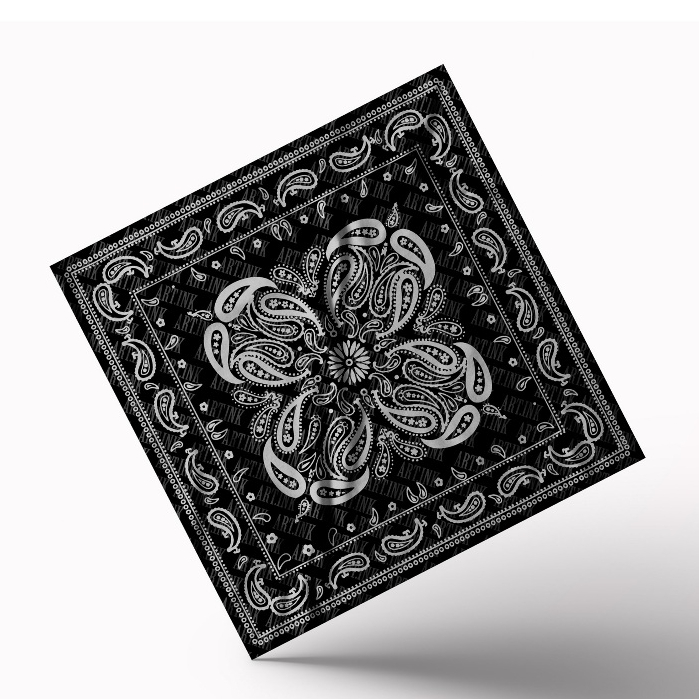 GLORIUSS - Bandana Slayer Scarf Paisley Motif Korea Jepang - VINTAGE HITAM