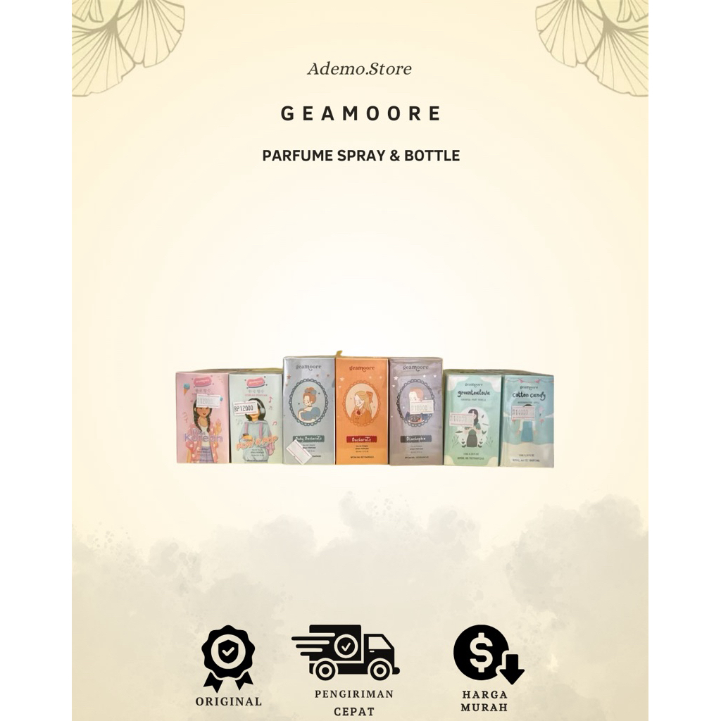 Geamoore Parfume Spray 50ML &30ML Miss Korean / Play Kpop/Greentea Lova / Cotton Candy / Baby Backar