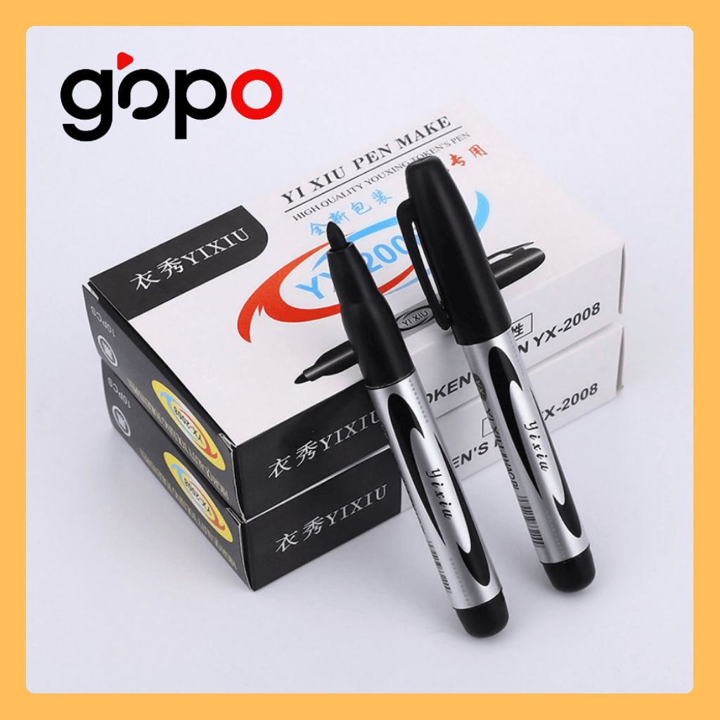 GOPO - Spidol Permanent Spidol Besar Hitam Kualitas Oke Permanen